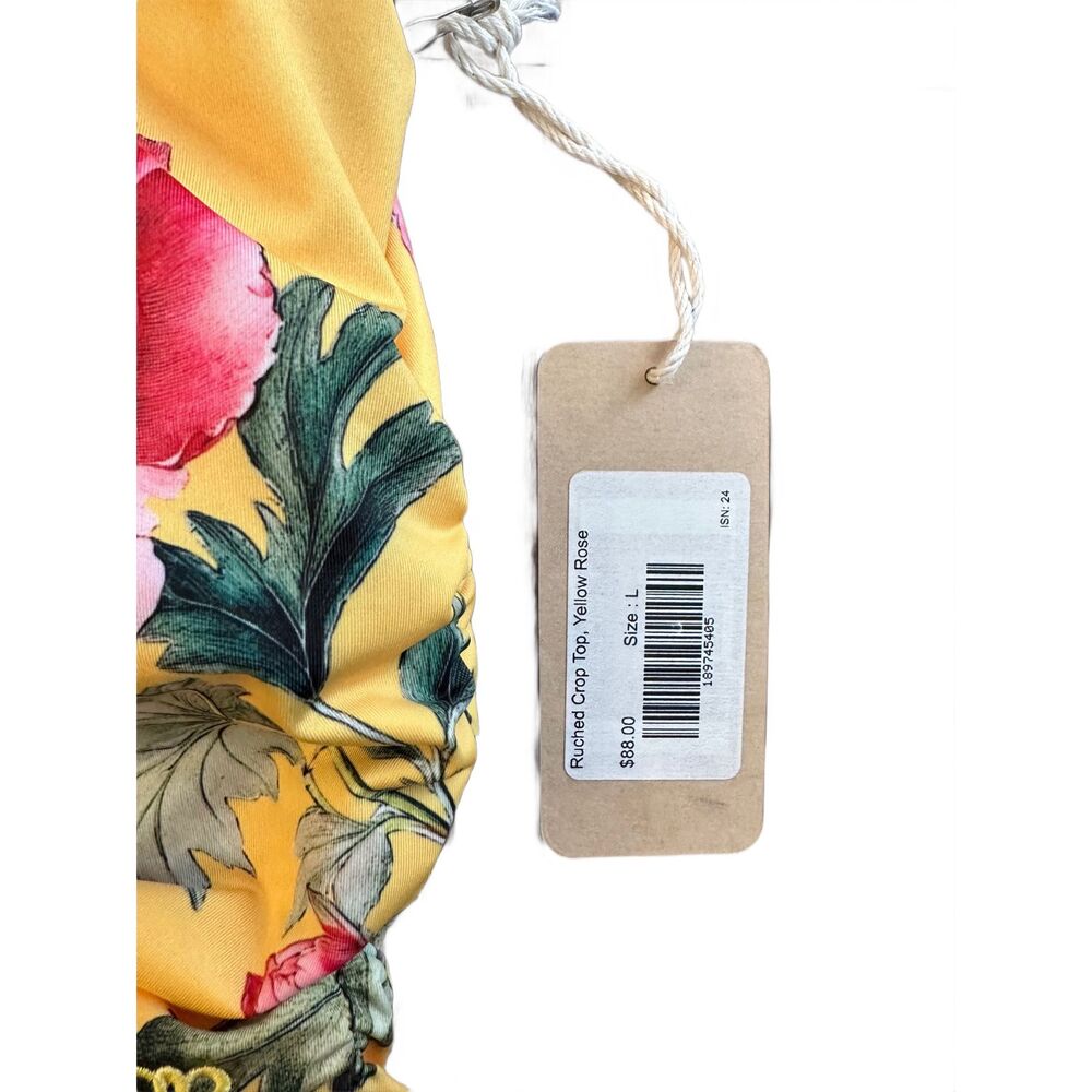 Albion Fit Yellow Peony Butter Floral Swim Top - Picture 2 of 5